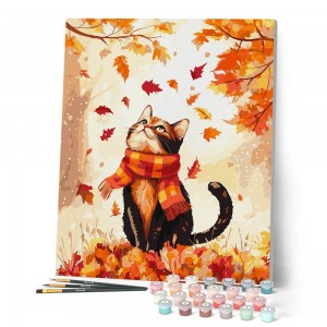 Ζωγραφική με αριθμούς Playful Autumn Cat 40x50cm
