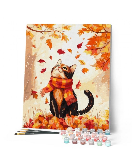 Ζωγραφική με αριθμούς Playful Autumn Cat 40x50cm