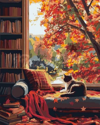 Ζωγραφική με αριθμούς Cat's Autumn View 40x50cm