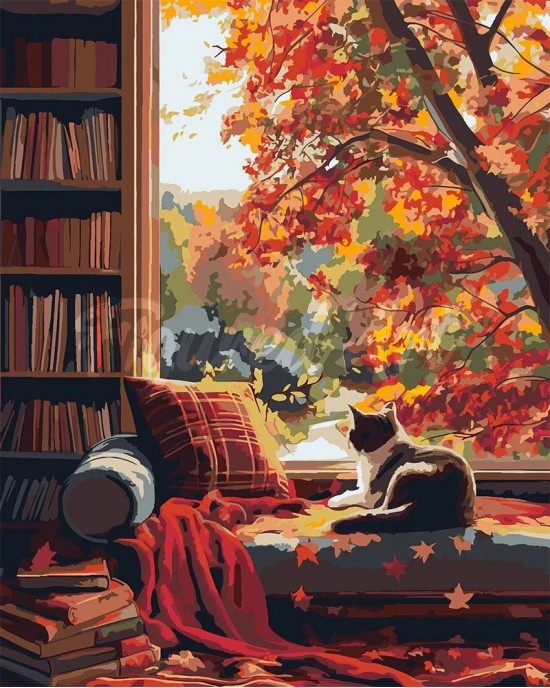 Ζωγραφική με αριθμούς Cat's Autumn View 40x50cm