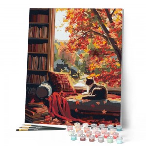 Ζωγραφική με αριθμούς Cat's Autumn View 40x50cm