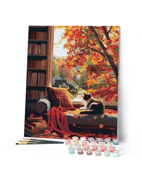 Ζωγραφική με αριθμούς Cat's Autumn View 40x50cm