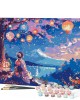 Ζωγραφική με αριθμούς Girl, Lanterns and Mount Fuji 40x50cm