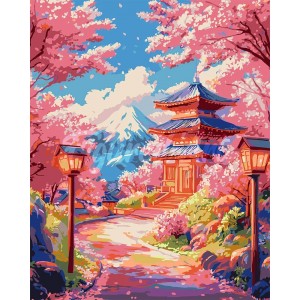 Ζωγραφική με αριθμούς Sakura Road to the Pagoda 40x50cm