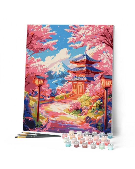 Ζωγραφική με αριθμούς Sakura Road to the Pagoda 40x50cm
