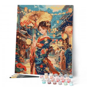 Ζωγραφική με αριθμούς Kimono Girl at Lantern Festival 40x50cm