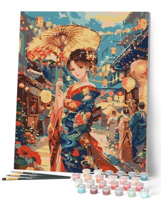 Ζωγραφική με αριθμούς Kimono Girl at Lantern Festival 40x50cm