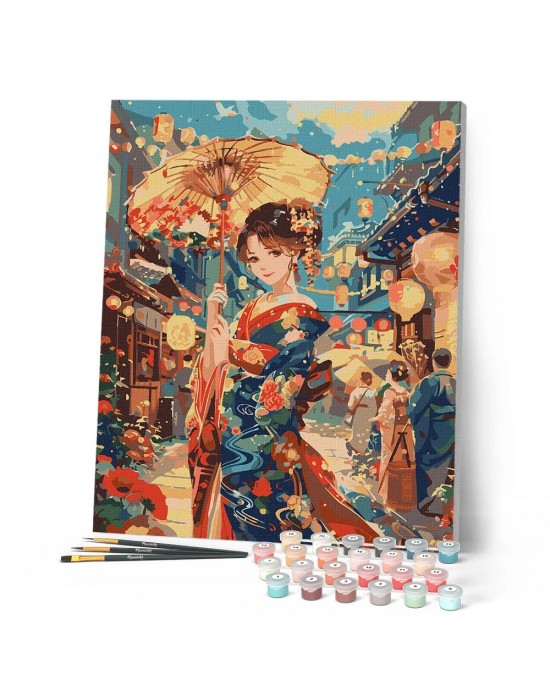 Ζωγραφική με αριθμούς Kimono Girl at Lantern Festival 40x50cm
