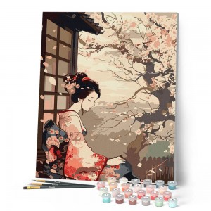 Ζωγραφική με αριθμούς Vintage Kimono Lady and Sakura 40x50cm