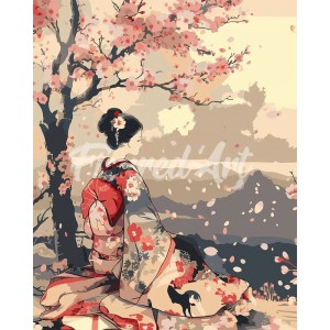 Ζωγραφική με αριθμούς Vintage Sakura Lady 40x50cm
