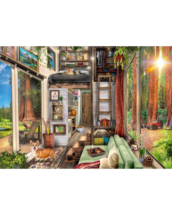 1000 κομμάτια REDWOOD FOREST TINY HOUSE