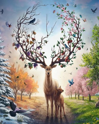 1000 κομμάτια DEER AT DAY AND NIGHT