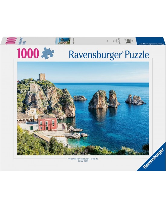 1000 κομμάτια SEA STACKS AT SCOPELLO, SICILY