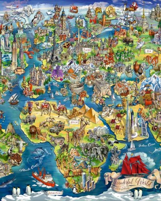 5000 κομμάτια ILLUSTRATED WORLD MAP