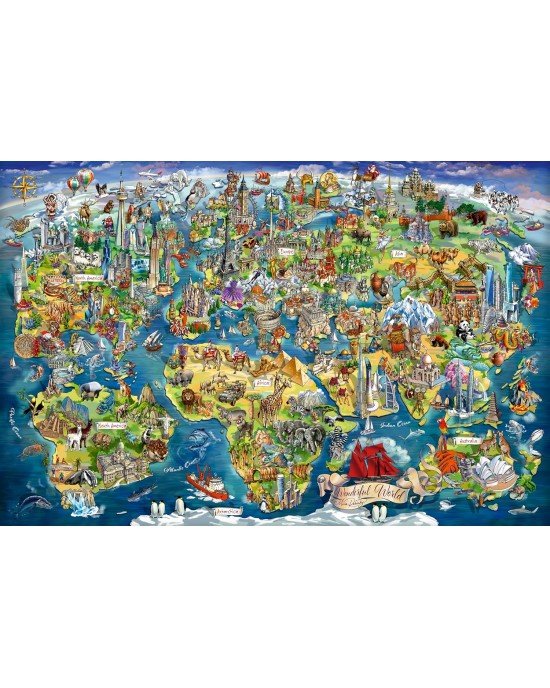 5000 κομμάτια ILLUSTRATED WORLD MAP