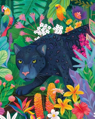 3000 κομμάτια PANTHER IN FLOWERY JUNGLE