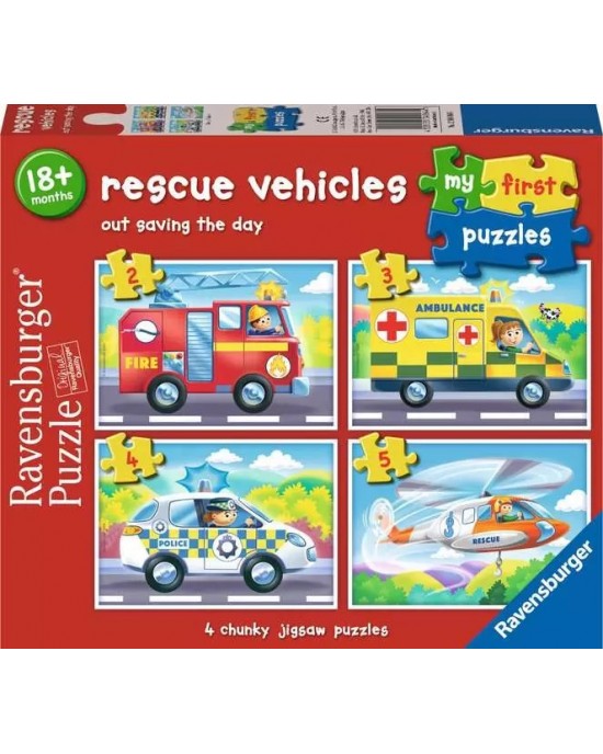 2+3+4+5 κομμάτια MY FIRST PUZZLES - RESCUE VEHICLES