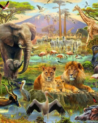 200 XXL κομμάτια ANIMALS OF THE SAVANNA
