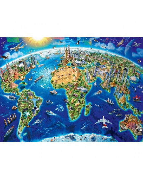 200XL κομμάτια WORLD LANDMARKS MAP